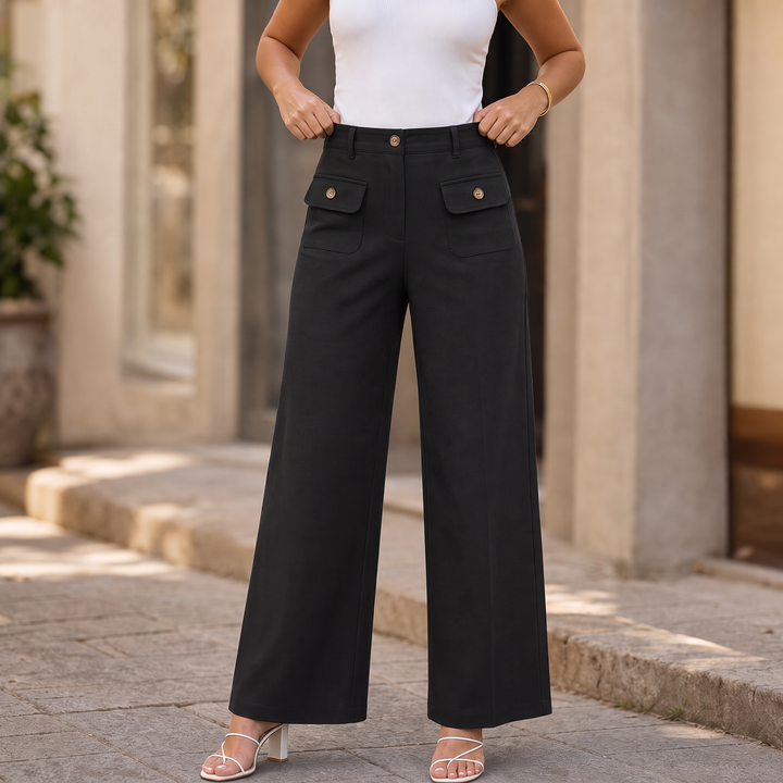 Wearbella – Spodnie z wysokim stanem i szerokimi nogawkami