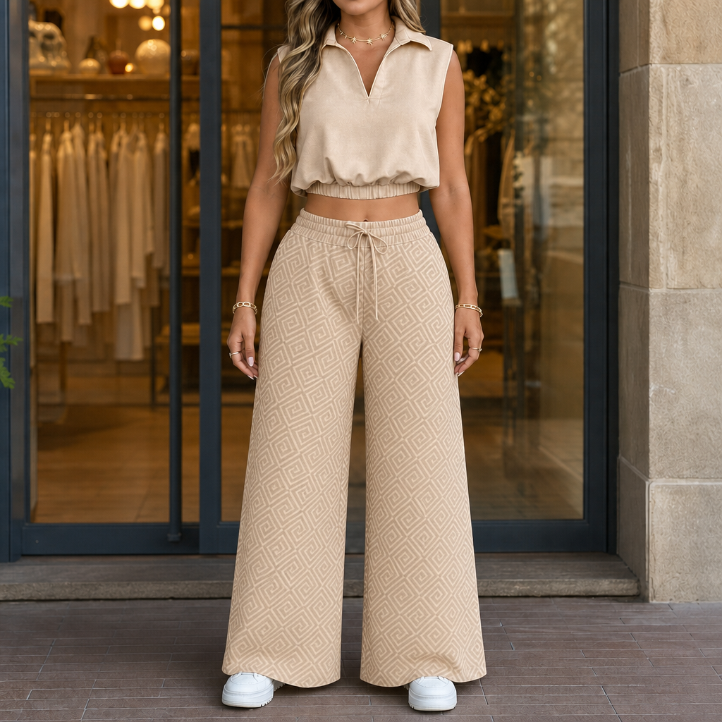 Wearbella – Zestaw z wysokim stanem i szerokimi nogawkami