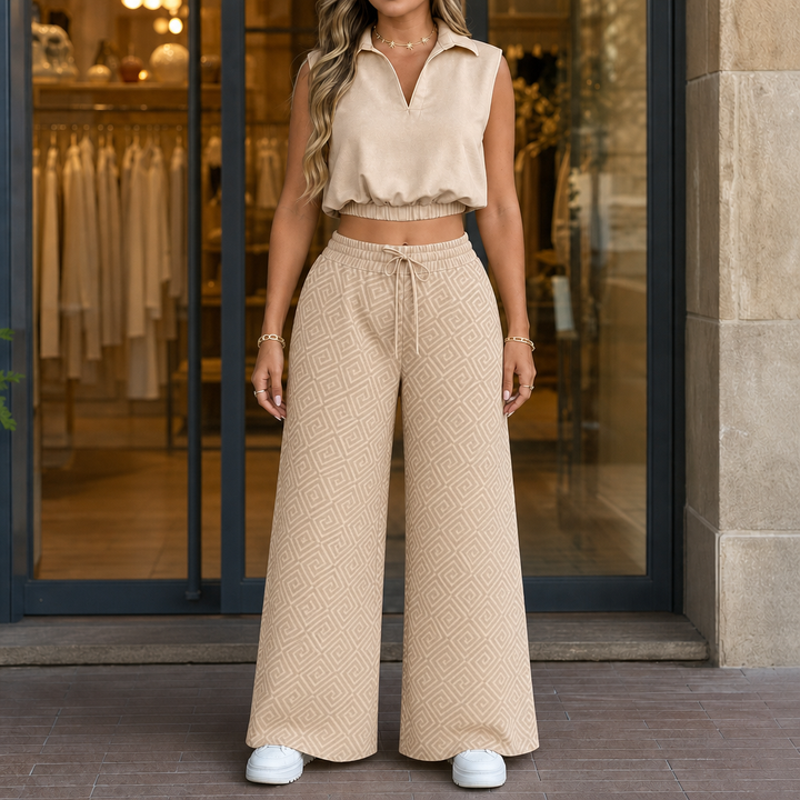 Wearbella – Zestaw z wysokim stanem i szerokimi nogawkami