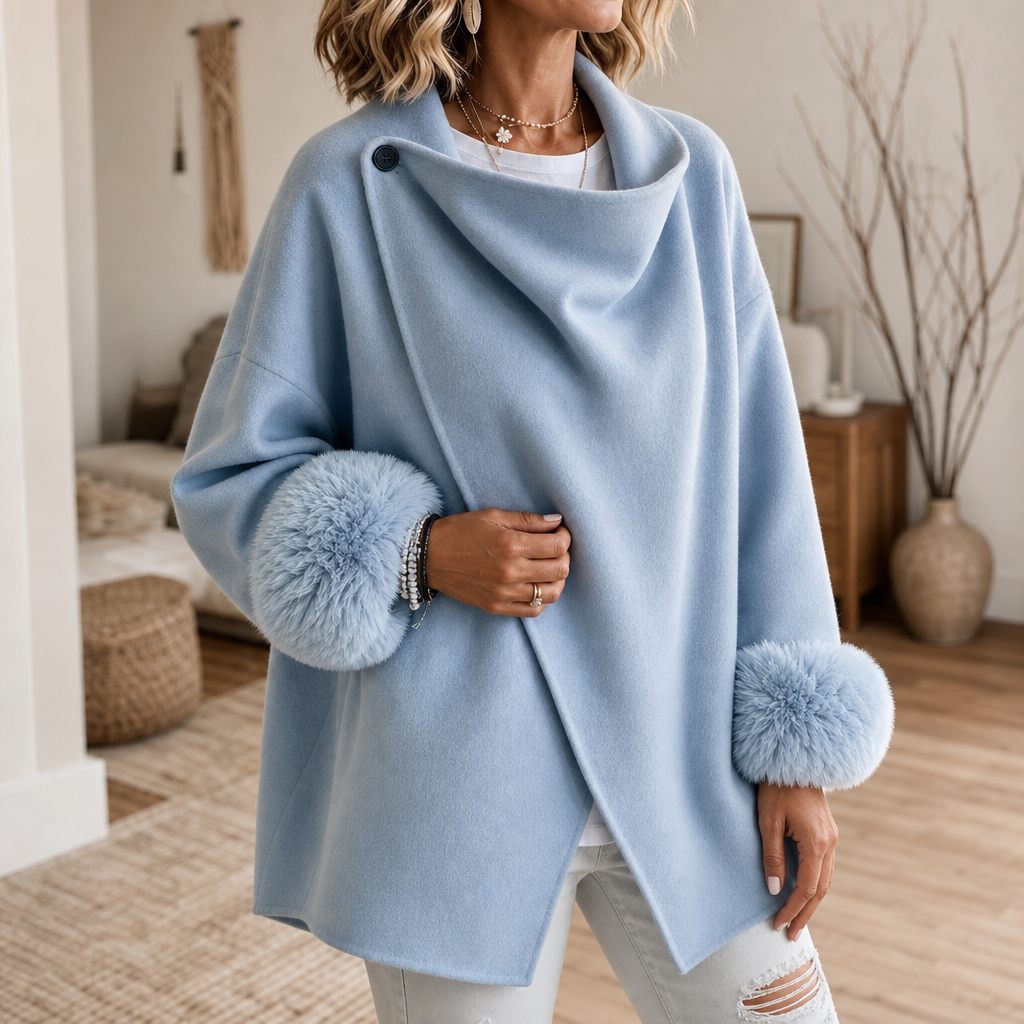 Wearbella – Kurtka asymetryczna z futrzanymi mankietami