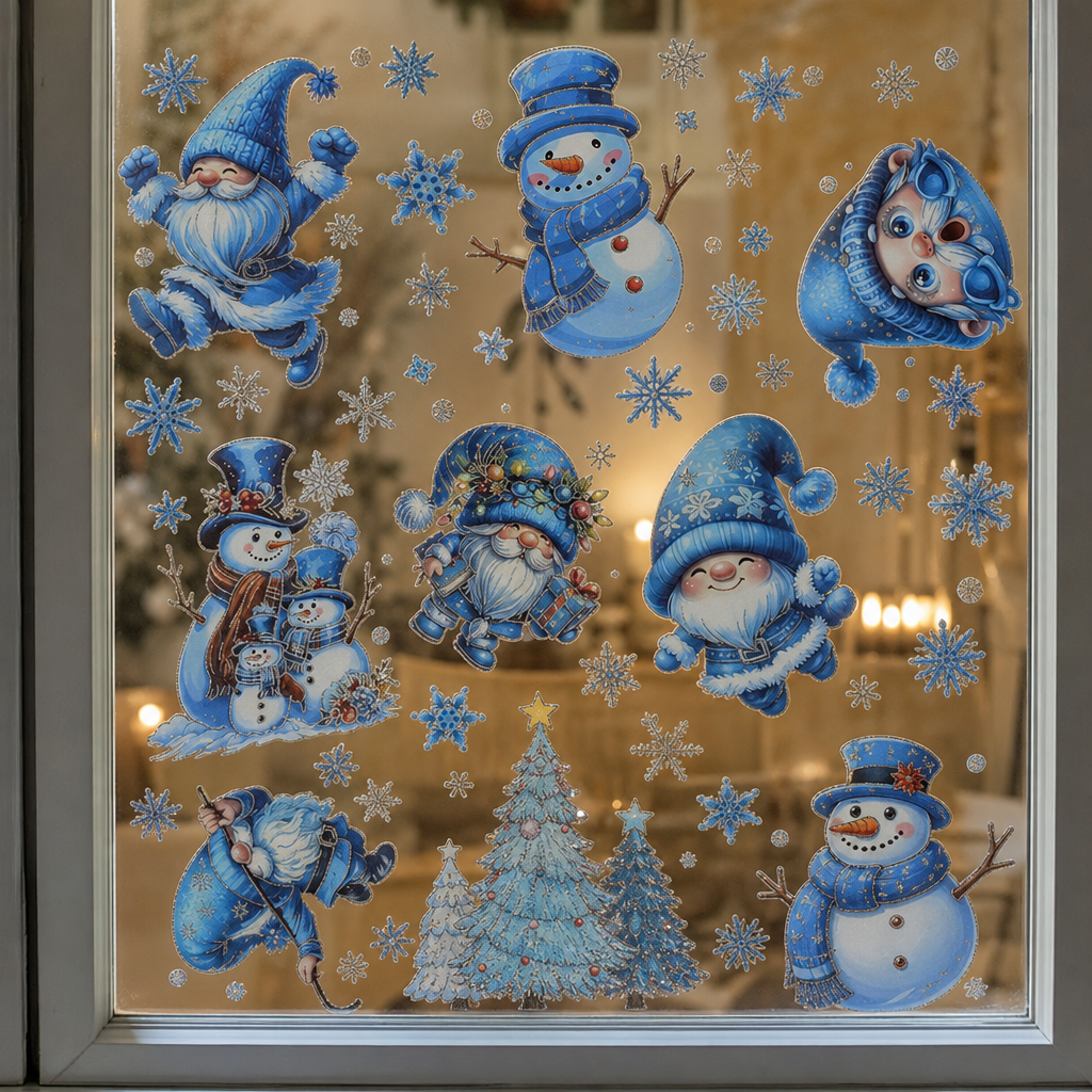 Merryglint – Dwustronne naklejki na okna na Boże Narodzenie