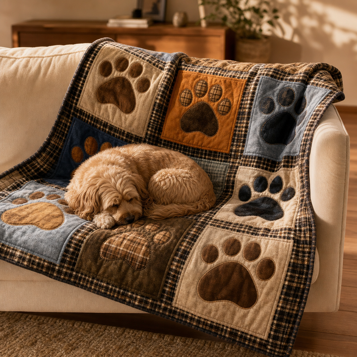 Pawhaven – Drukowany Koc Fleece w Wzór Łap