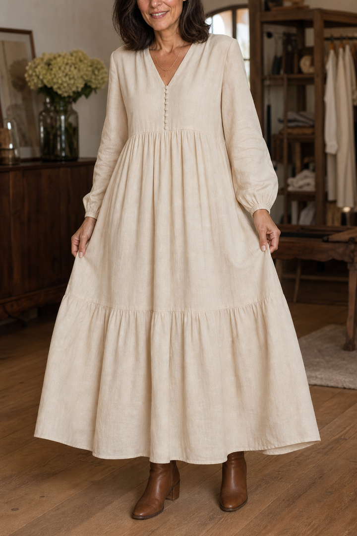 Wearbella – Luźna sukienka maxi z dekoltem w serek