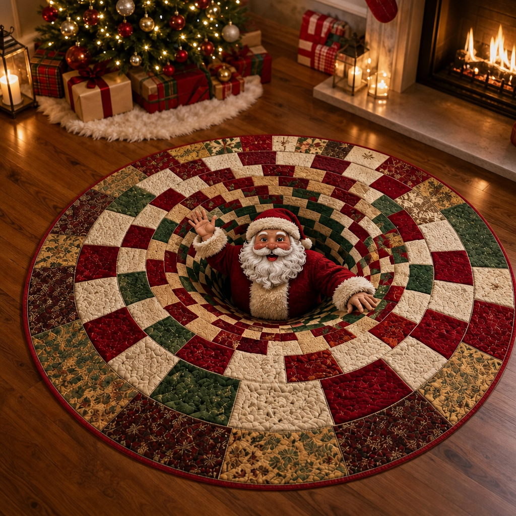Wesoła Miraż – 3D Swirling Quilted Christmas Rug
