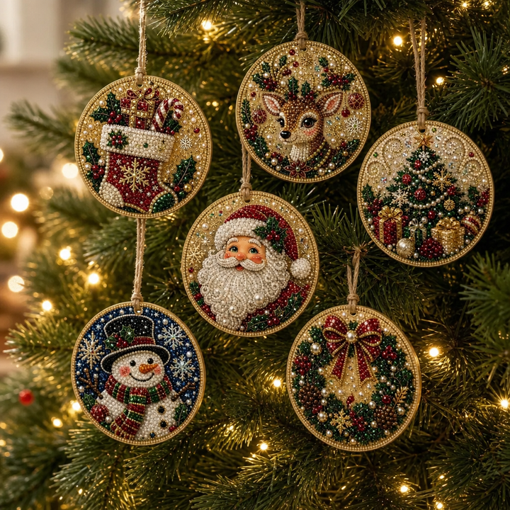 Yulebright – Zestaw ozdób z koralików, 6 sztuk