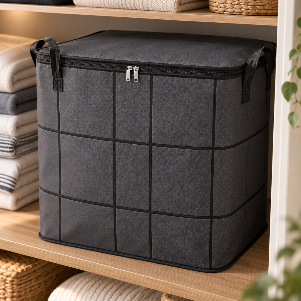 Stashly – Torba do przechowywania kołder z materiału non-woven z zamkiem błyskawicznym