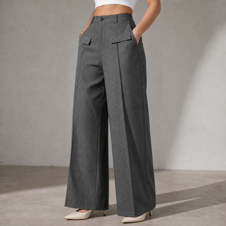 Wearbella – Spodnie z wysokim stanem, szerokie nogawki