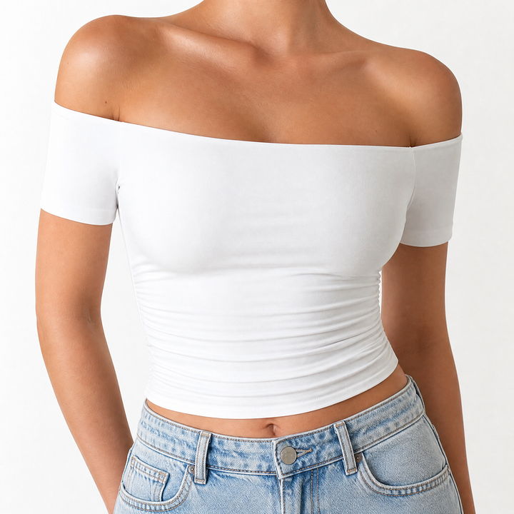 Velora – Damska bluzka slim-fit bez ramiączek
