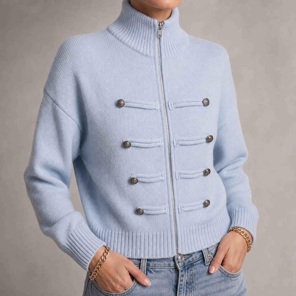 Wearbella – Kardigan z zamkiem i szczegółem w stylu husarskim