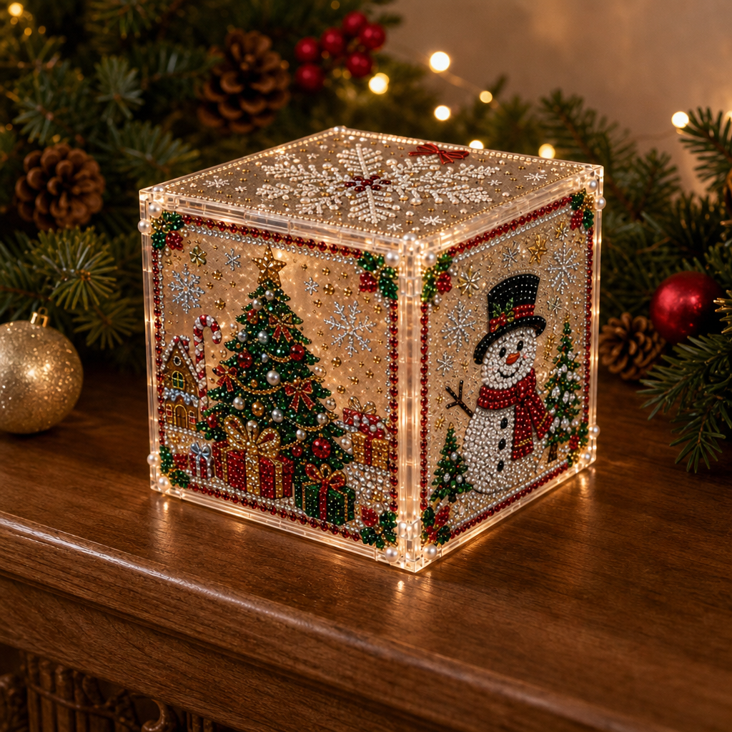 MerryFacet – 3D Diamentowa Malowana Świąteczna Pudełko Prezentowe