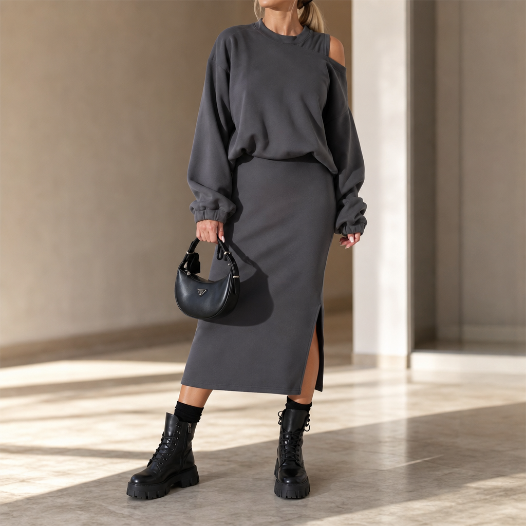 Layerly – Zestaw bezrękawnika i bluzy z długim rękawem