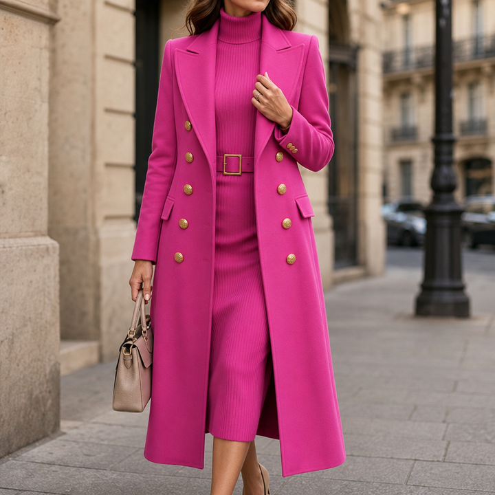 Wearbella – Płaszcz wełniany w stylu podwójnego zapięcia