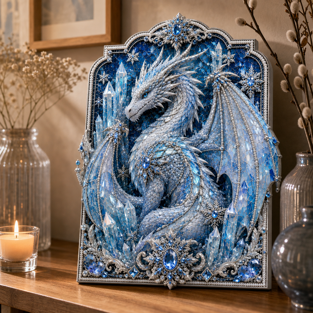 Dragonelle – Zestaw do Sztuki Diamentowej z Kryształowym Smokiem 3D