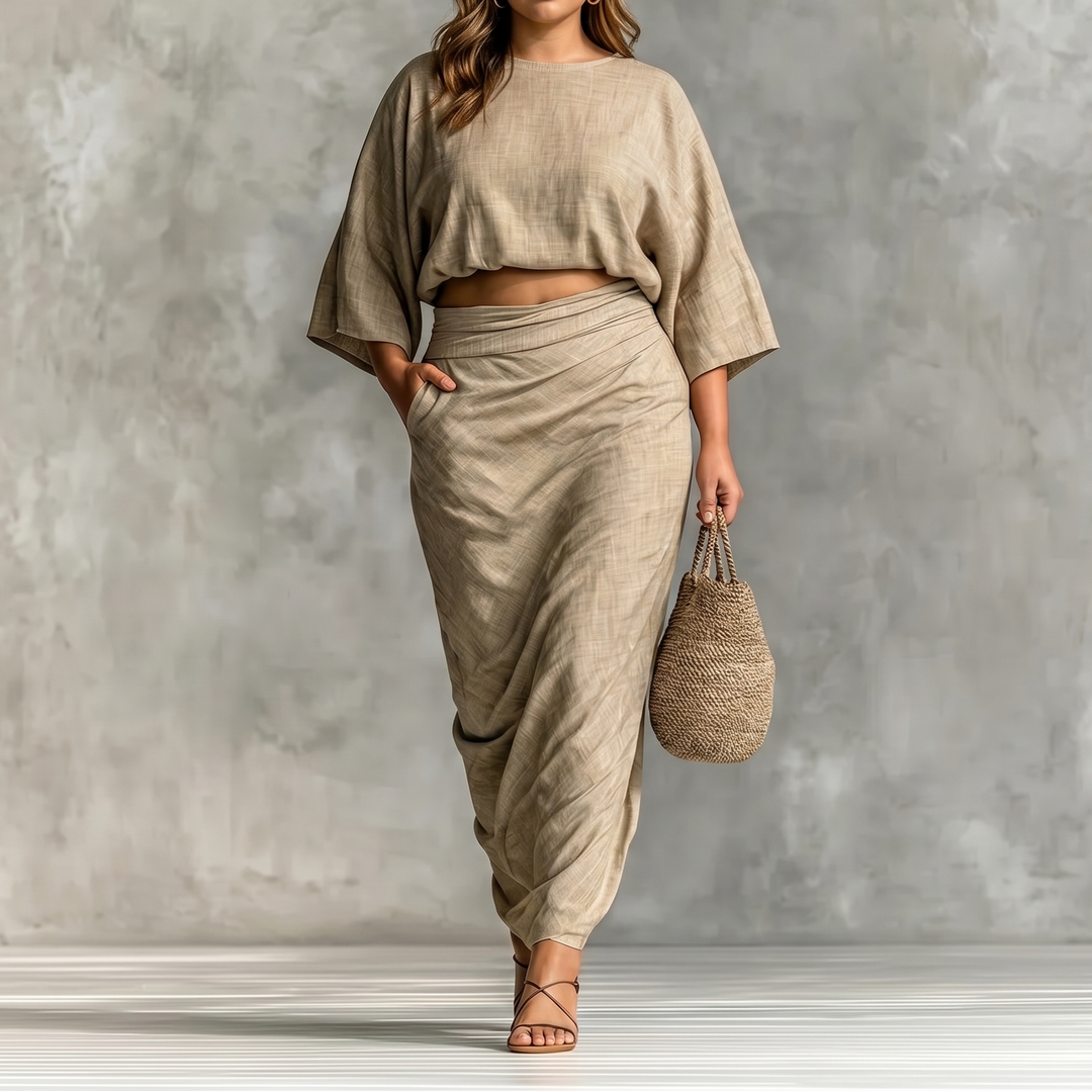 Lunavia – Damski zestaw z kimono rękawem w rozmiarze plus