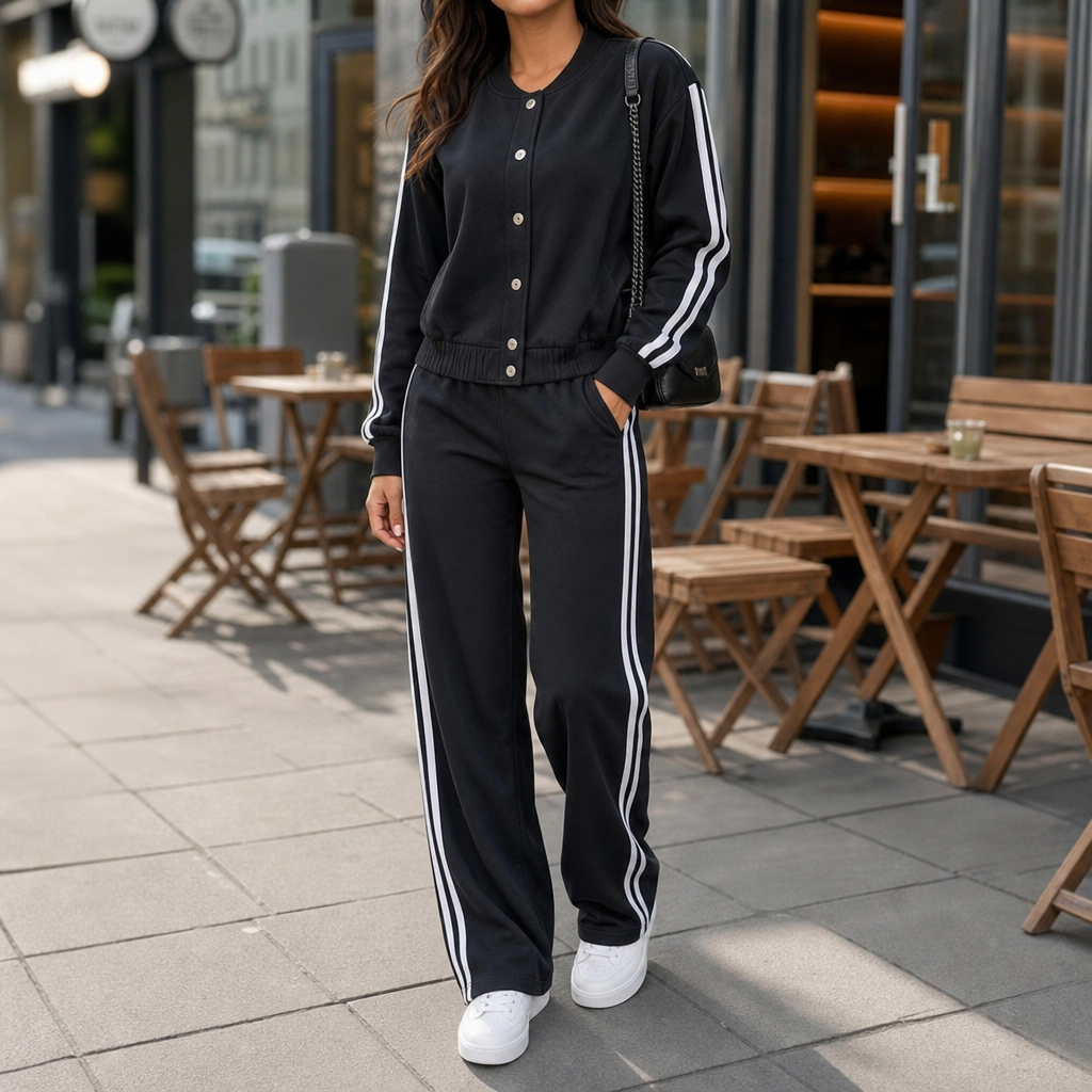 Wearbella – Zestaw dresowy z wysokim stanem i szerokimi nogawkami