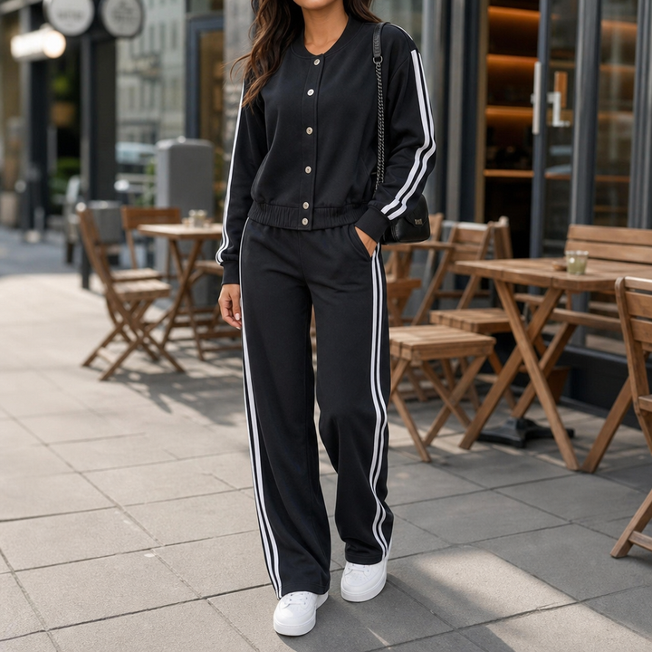 Wearbella – Zestaw dresowy z wysokim stanem i szerokimi nogawkami