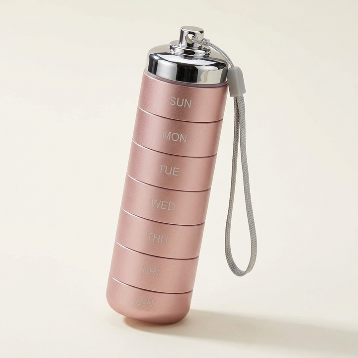 Pillvault – Wodoodporny 7-dniowy aluminiowy organizer na leki