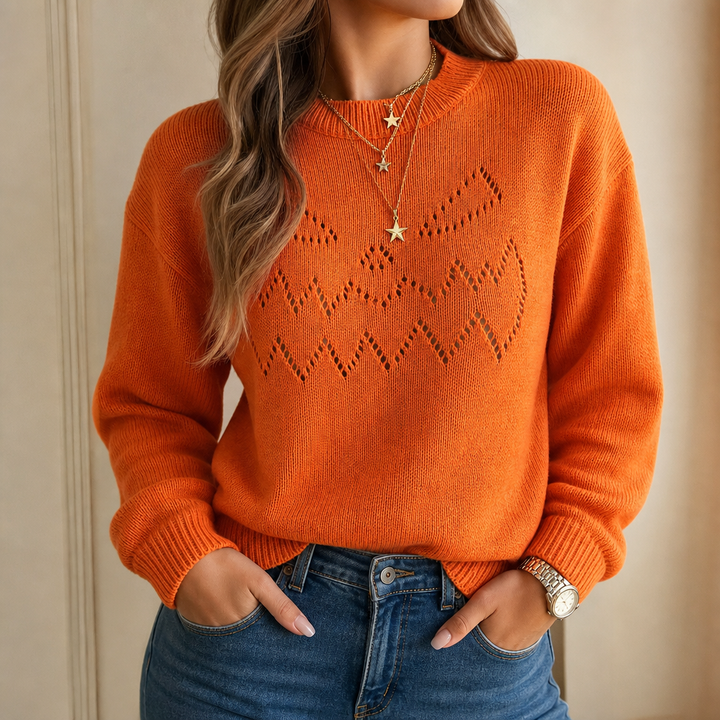 Hearthcott – Sweter z dzianiny z ażurowymi dyniami