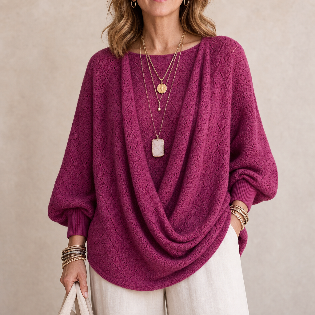 Cowl &amp; Bloom – Dzianinowy top z dekoltem w serek w diamentowy wzór