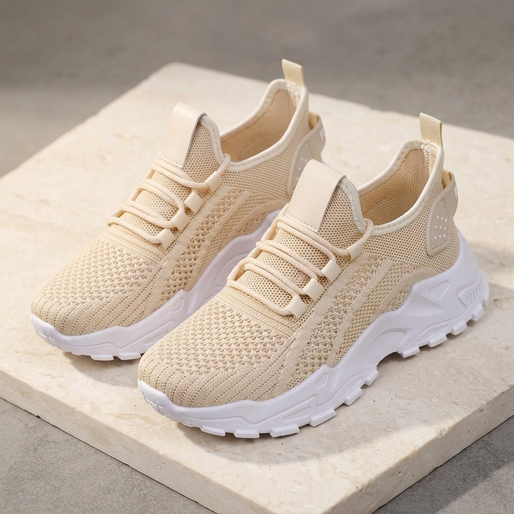 Aerloom – Damskie Oddychające Sneakersy Dzianinowe na Całodniowy Komfort