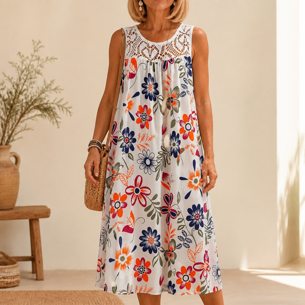 Wearbella – Sukienka bez rękawów z koronkowym wykończeniem