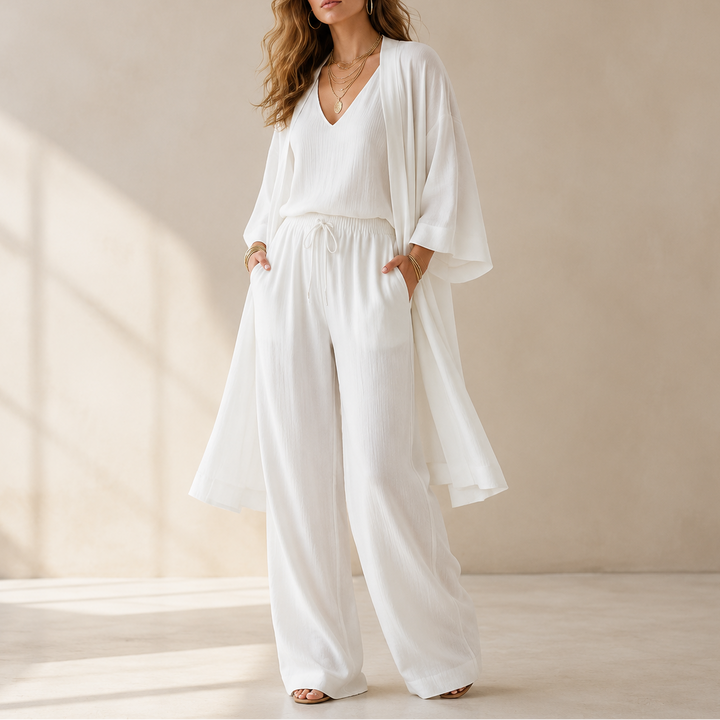 Eloria – Elegancki zestaw loungewear dla kobiet w 3 częściach