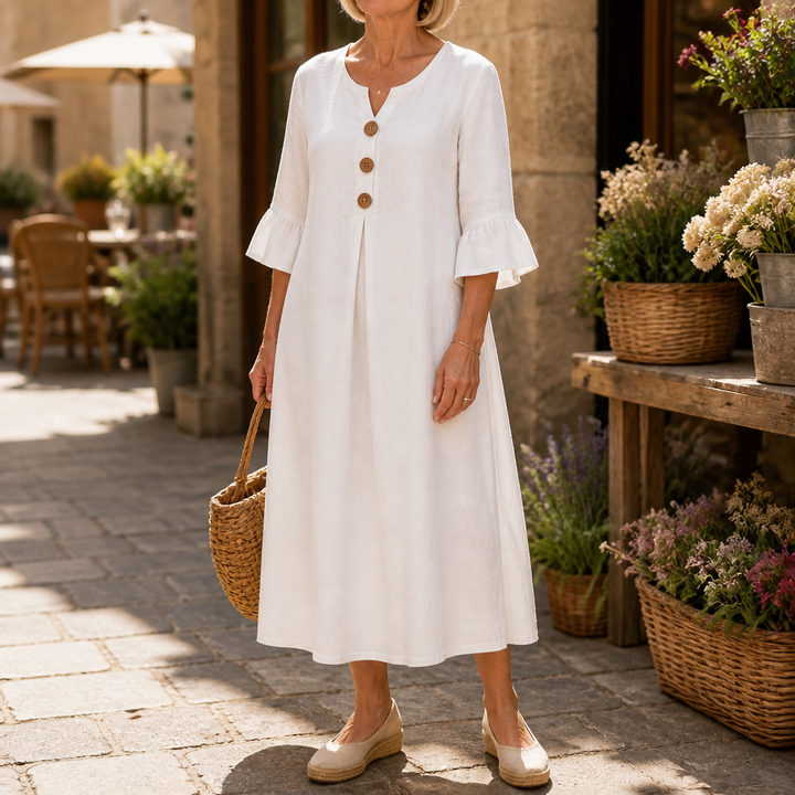 Wearbella – Sukienka midi z dekoltem w serek i falbanami