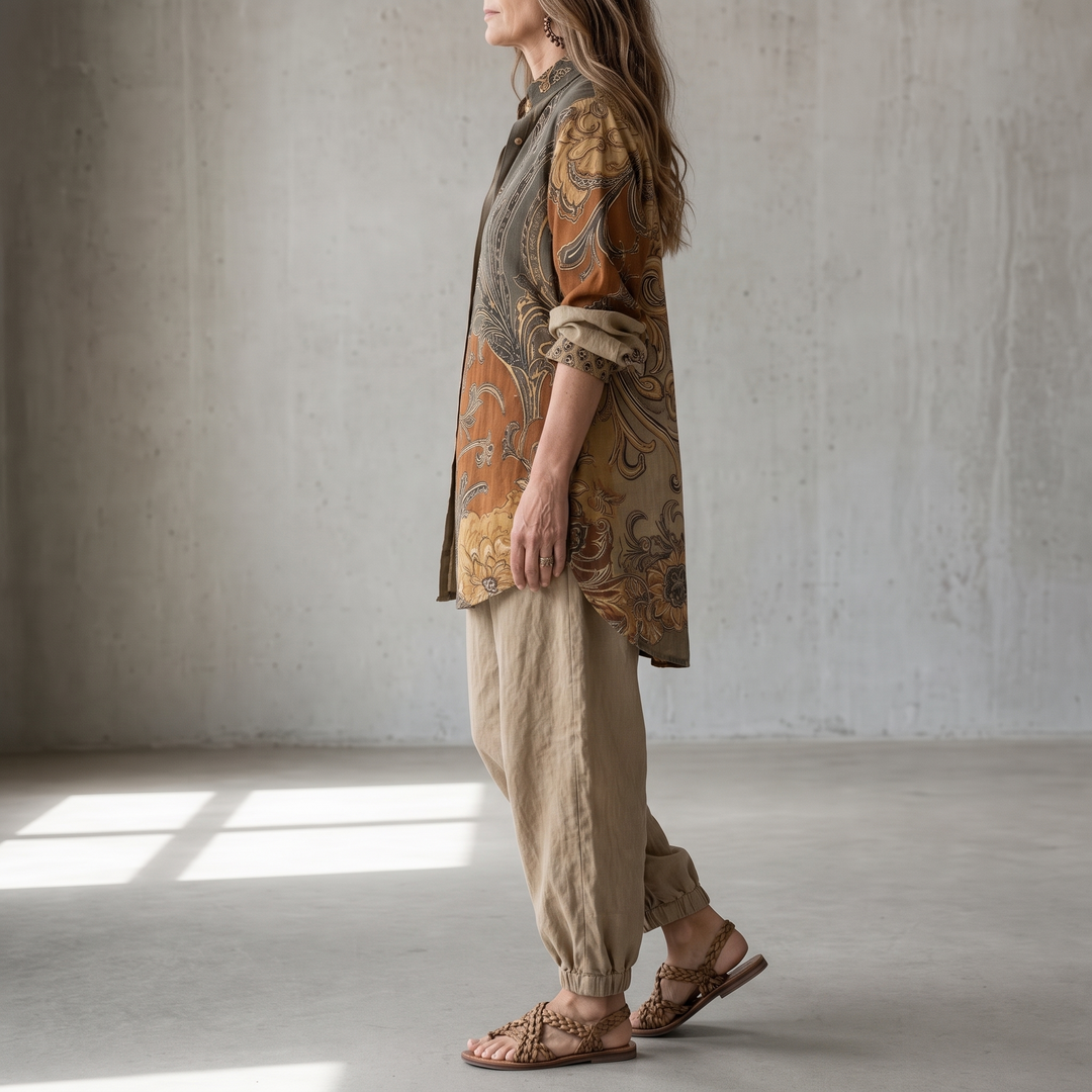 Wovana Set – Zestaw Tuniki i Spodni w Stylu Boho
