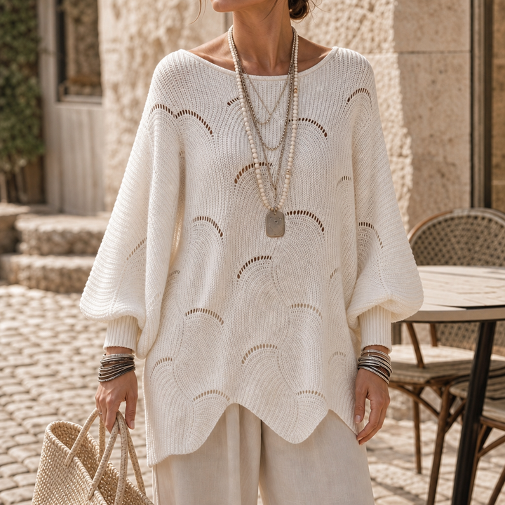 Wearbella – Sweter z Hollow Wave i rękawem Batwing