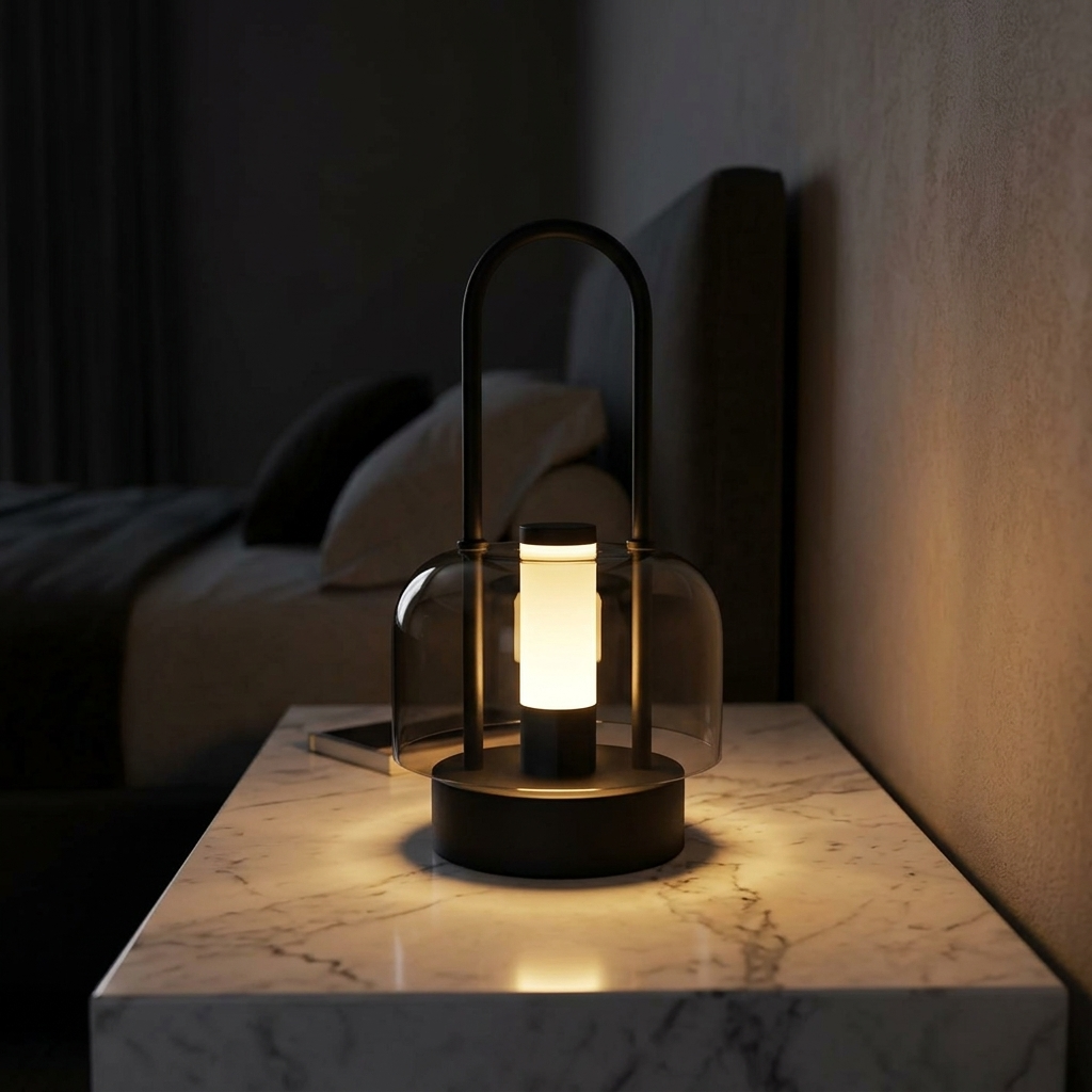 Lumora – Ładowana Lampa LED w Dymnym Kloszu