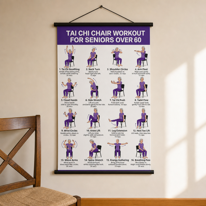 Steadwell – Plakat Tai Chi do ćwiczeń w pozycji siedzącej i stojącej