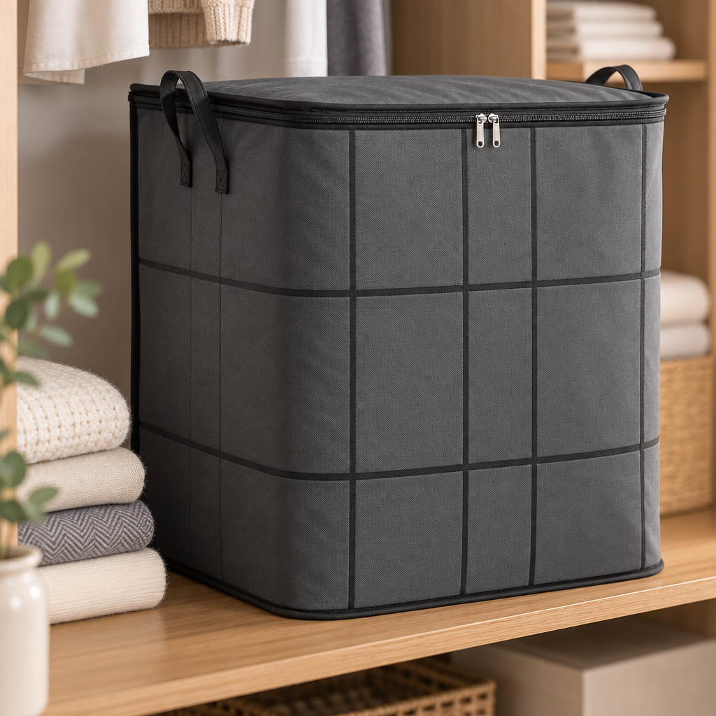 Stashly – Torba do przechowywania kołder z materiału non-woven z zamkiem błyskawicznym