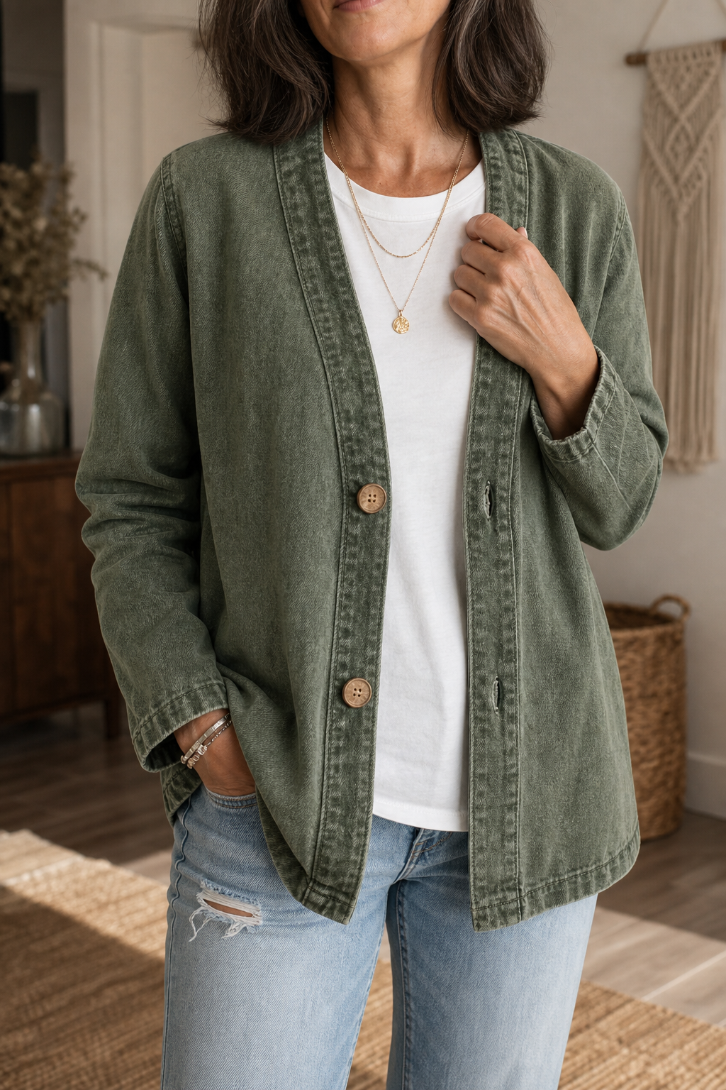 Corriveau – Kurtka w stylu prania denimu