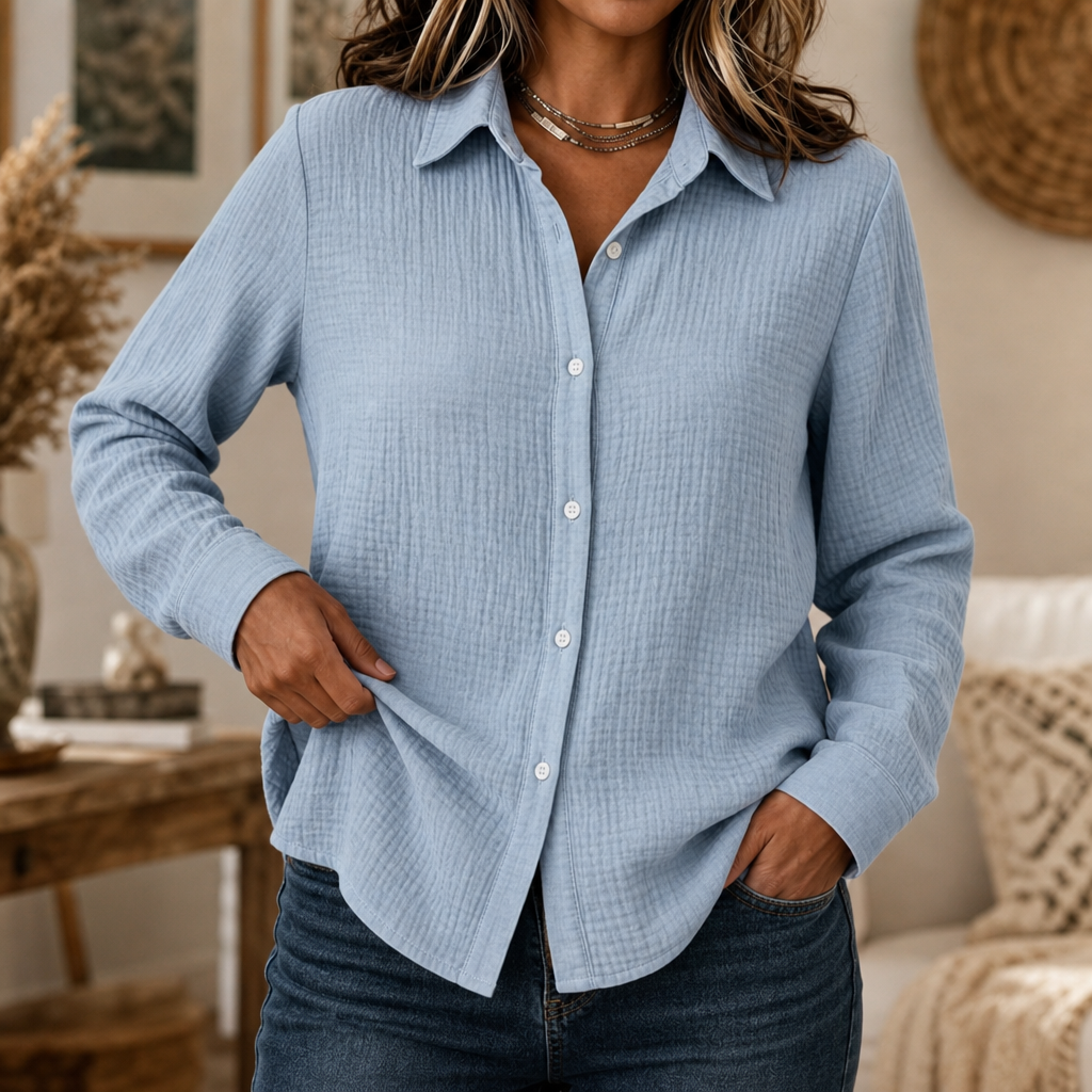 Wearbella – Bluzka z guzikami z materiału crinkle-crepe