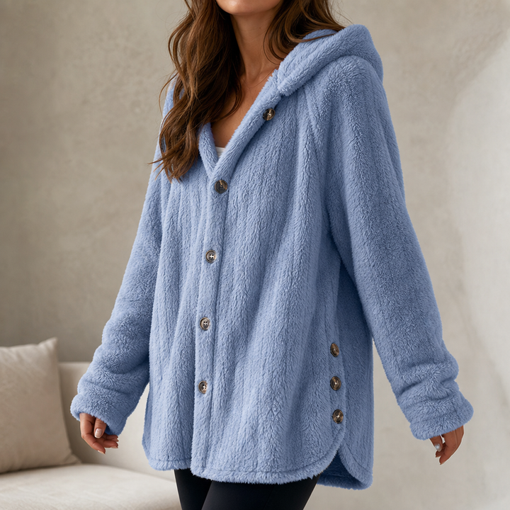 Wearbella – Kardigan z kapturem i guzikami, gruby splot
