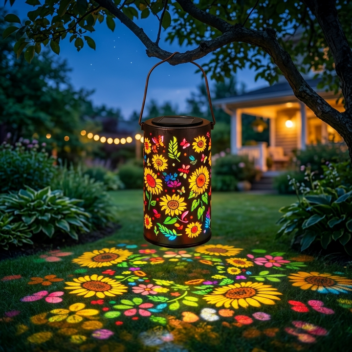 Bloomara – Solarna Lampa Słonecznikowa z Kolorowymi Wzorami Świetlnymi