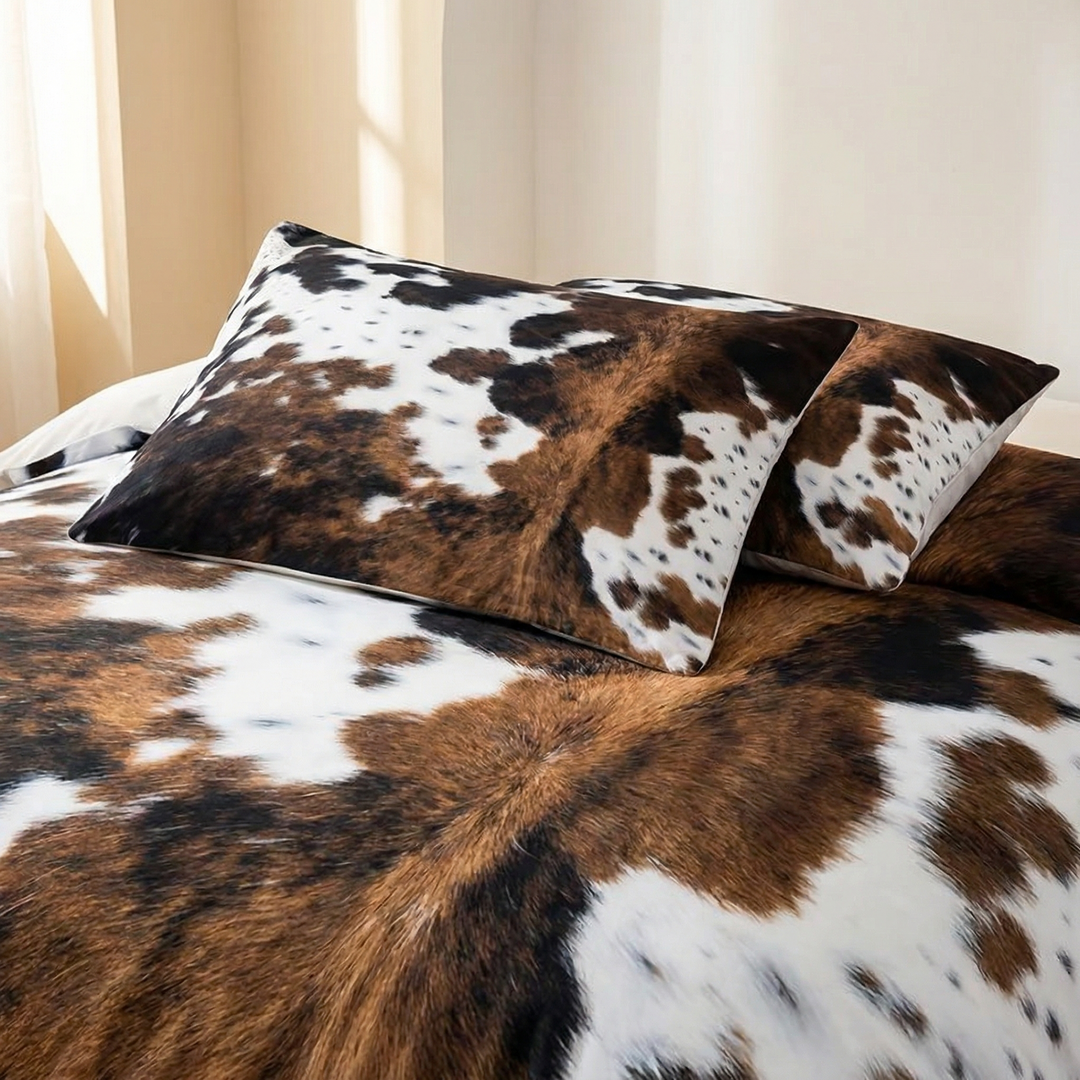 Ranchero – Zestaw pościeli z bydlęcej skóry w stylu western