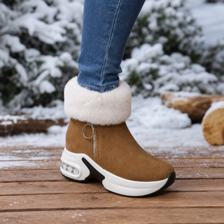 Snowvera – Botki na Wysokim Obcasie z Pluszowym Wnętrzem