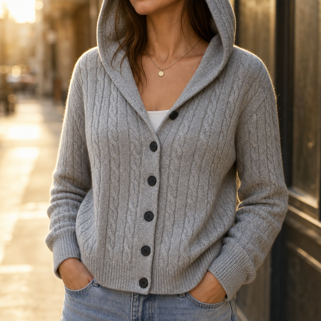 Wearbella – Kardigan z plecionym kablem i kapturem