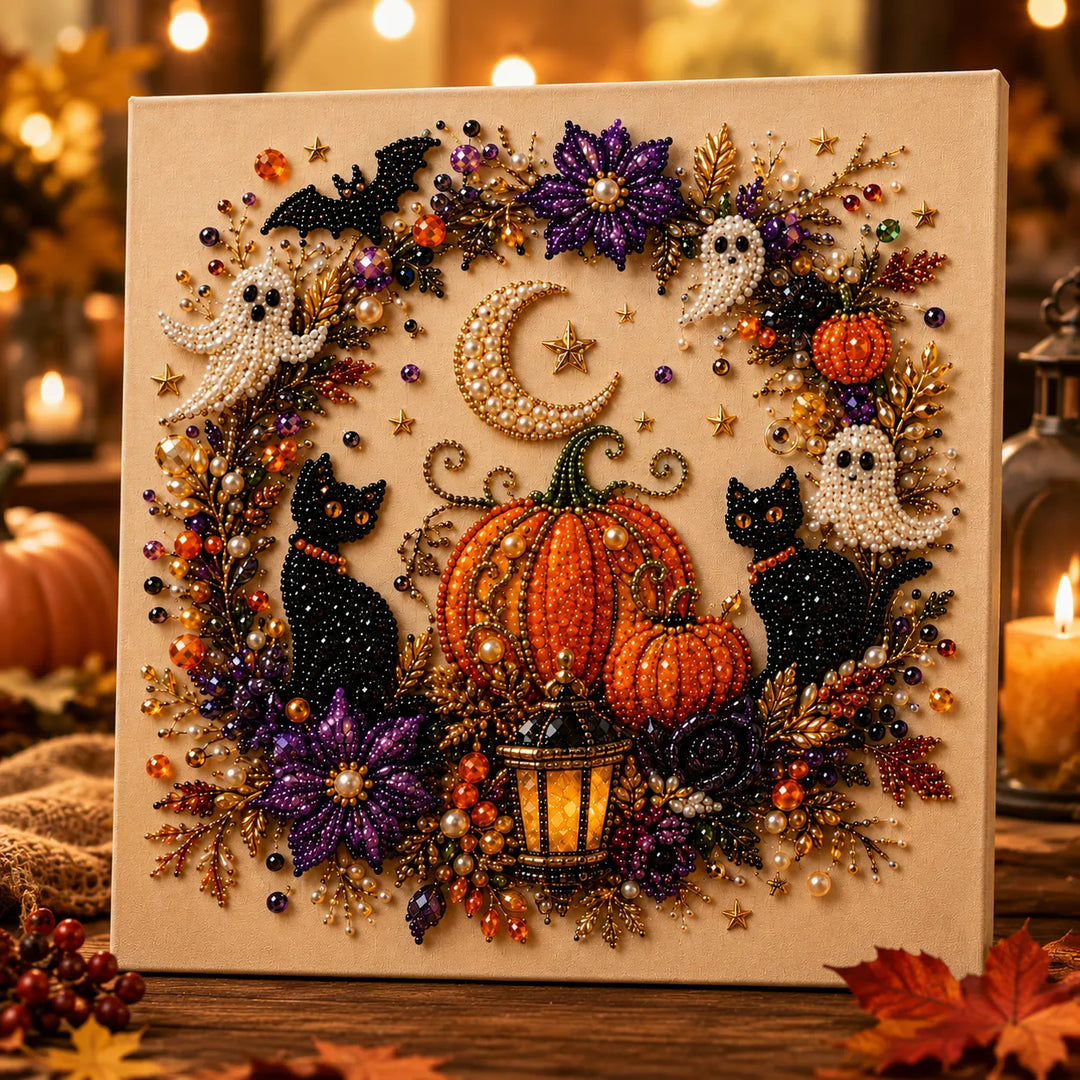 Beadory – Zestaw do tworzenia biżuterii na Halloween z perłowymi koralikami, przytulna sztuka ścienna DIY