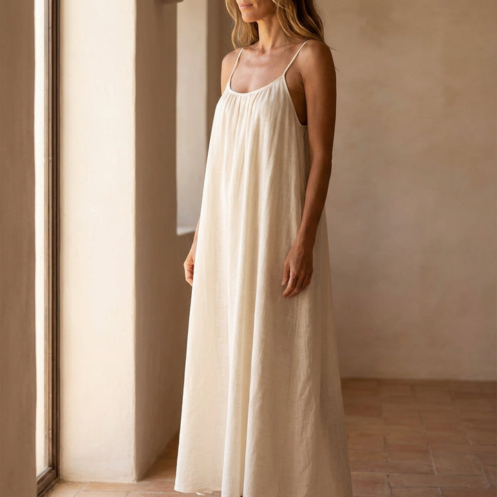 Soleia – Letnia Maxi Sukienka z Odkrytym Plecami