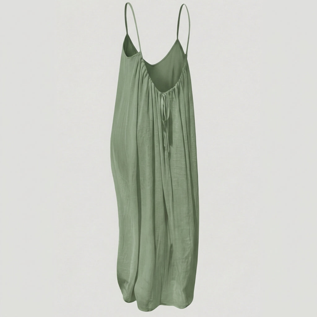 Soleia – Letnia Maxi Sukienka z Odkrytym Plecami