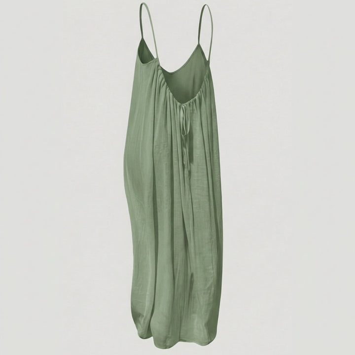 Soleia – Letnia Maxi Sukienka z Odkrytym Plecami