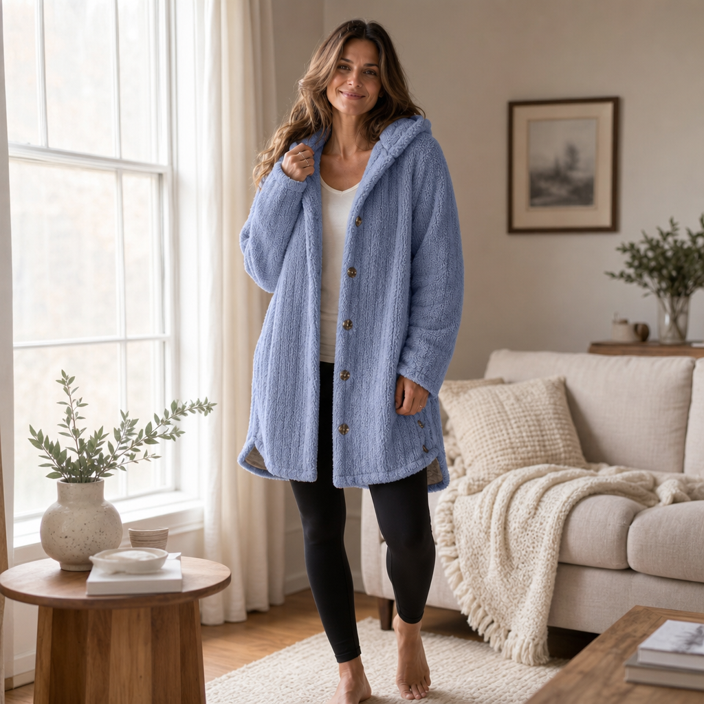 Wearbella – Kardigan z kapturem i guzikami, gruby splot