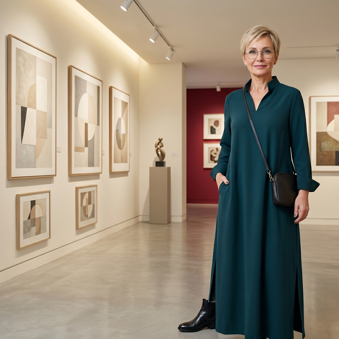 Lunavia – Długa, luźna sukienka maxi dla kobiet z bocznymi rozcięciami