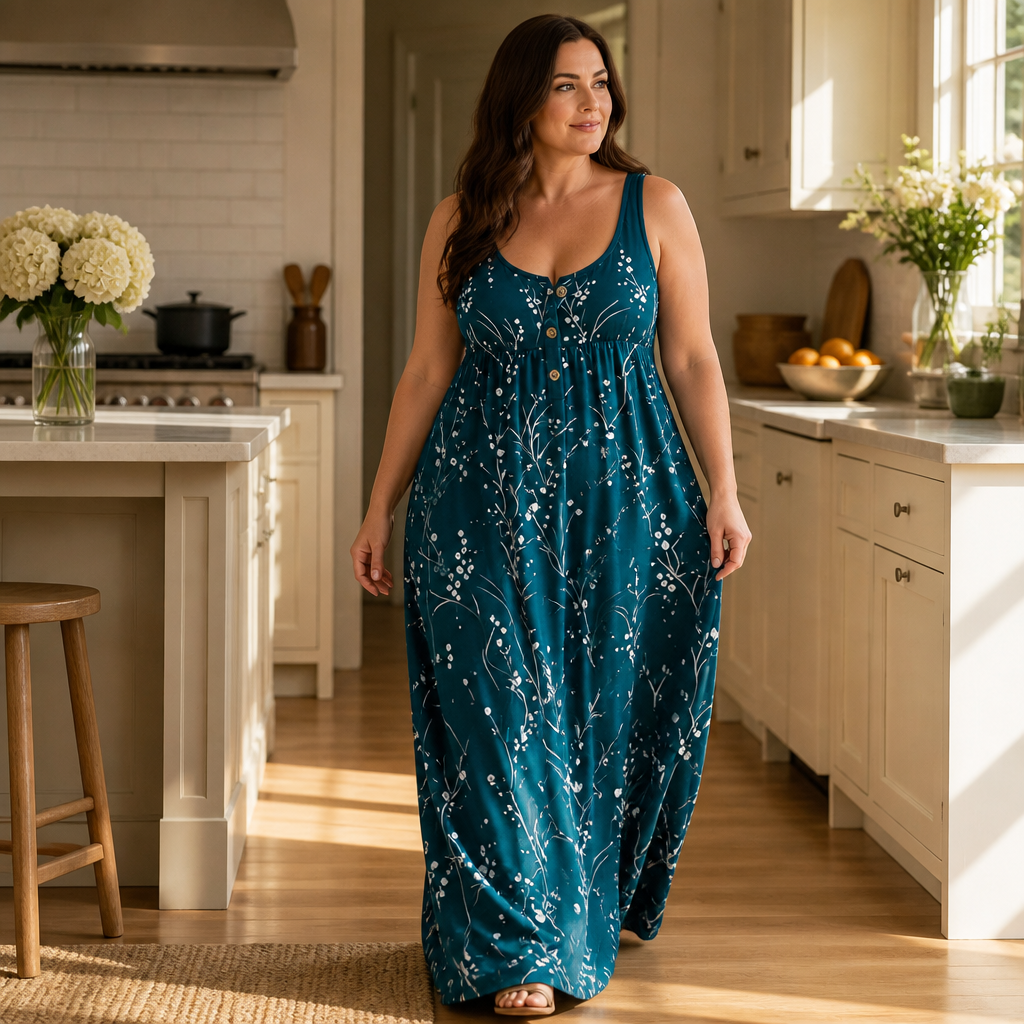 Stillwear – Sukienka Maxi, która opada, nigdy się nie przylega