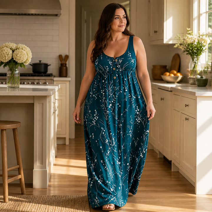 Stillwear – Sukienka Maxi, która opada, nigdy się nie przylega