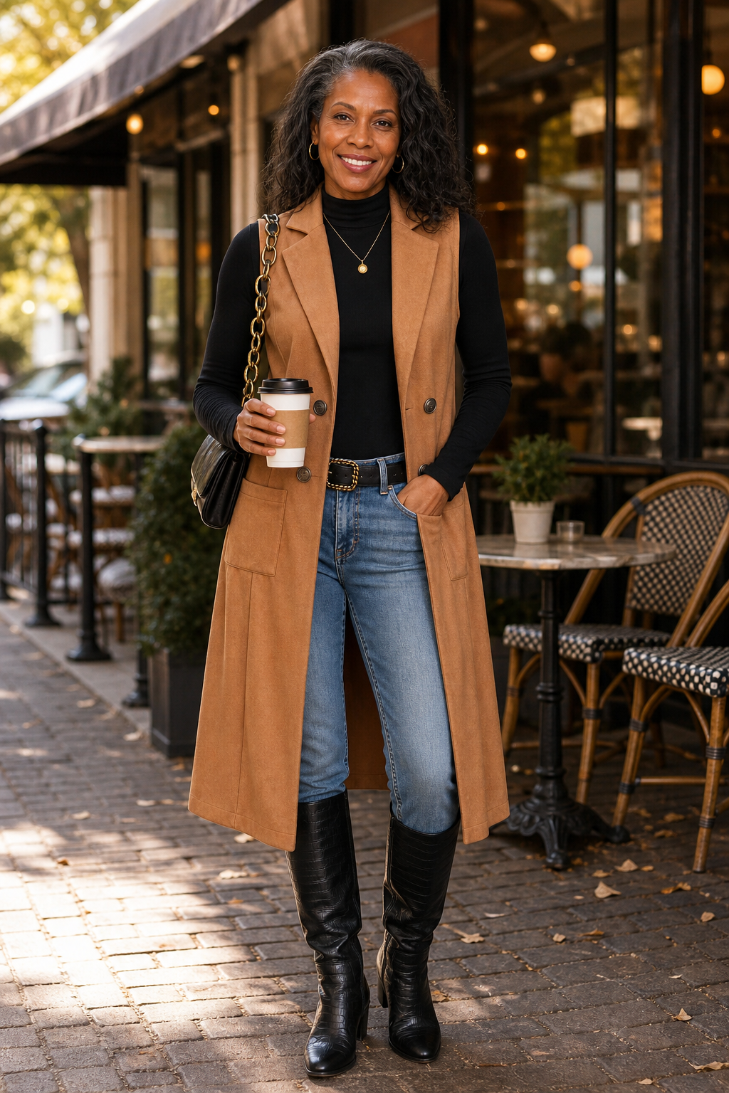Longline &amp; Co – Kamizelka bez rękawów z otwartym przodem