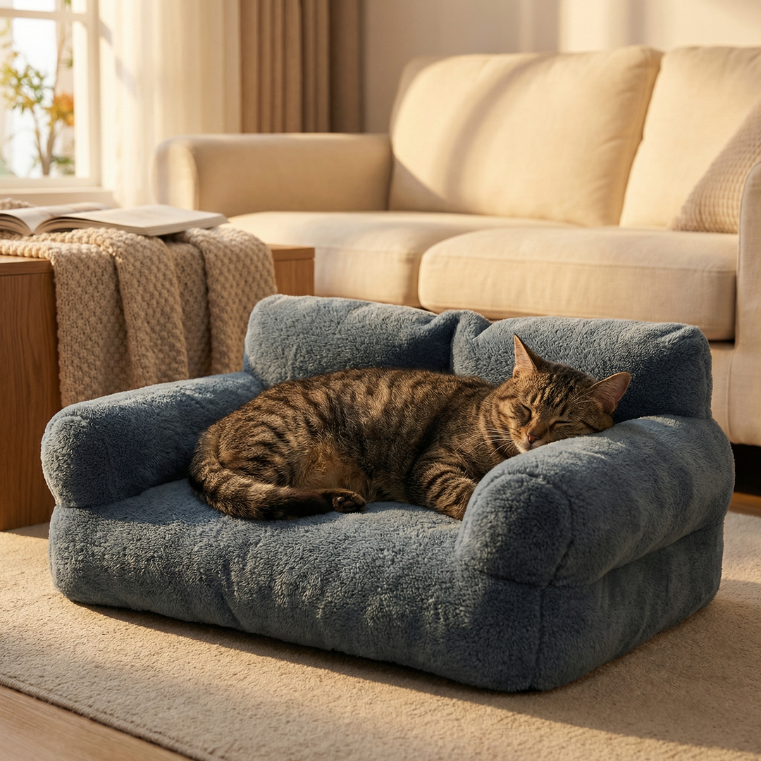Pawluna – Pluszowa Sofa dla Zwierząt z Praniem w Pralce