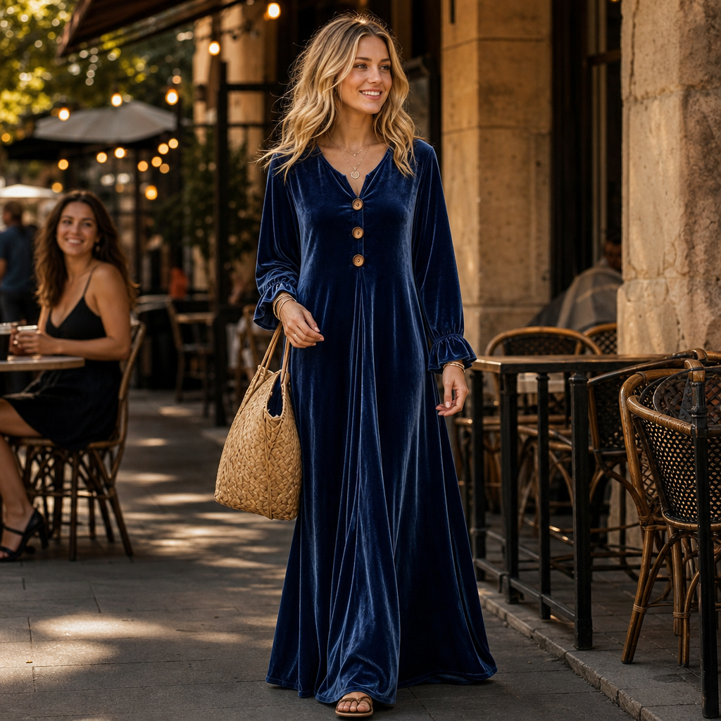 Veloura – Sukienka maxi z falbanami